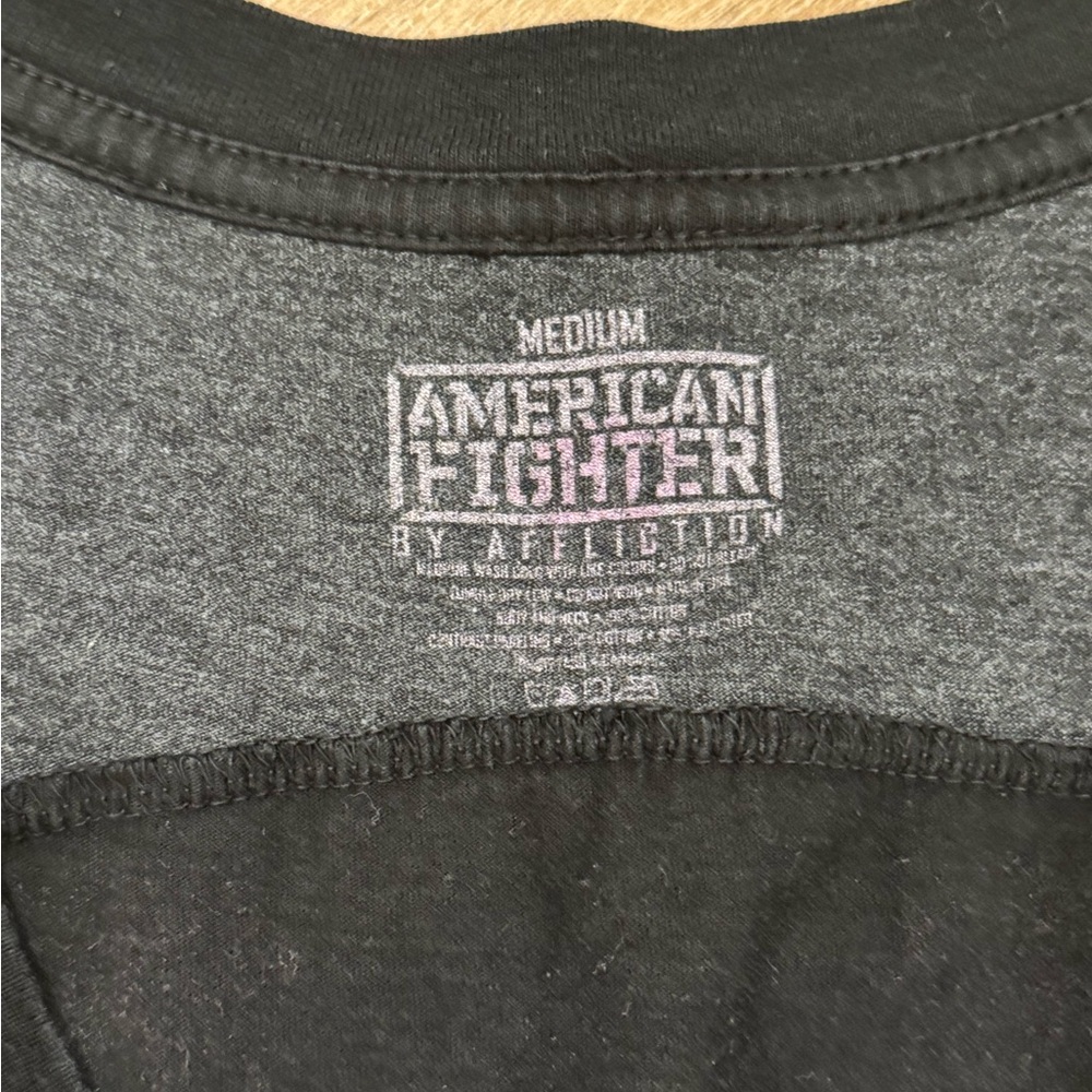 American Fighter Black Tee with Pink Logo - Picture 2 of 5